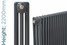 NF3-A-2200-TH - Infinity Anthracite 3 Column Radiator 7 Sections H2200mm X W346mm NF3-A-2200-TH - Infinity Anthracite 3 Column Radiator 7 Sections H2200mm X W346mm